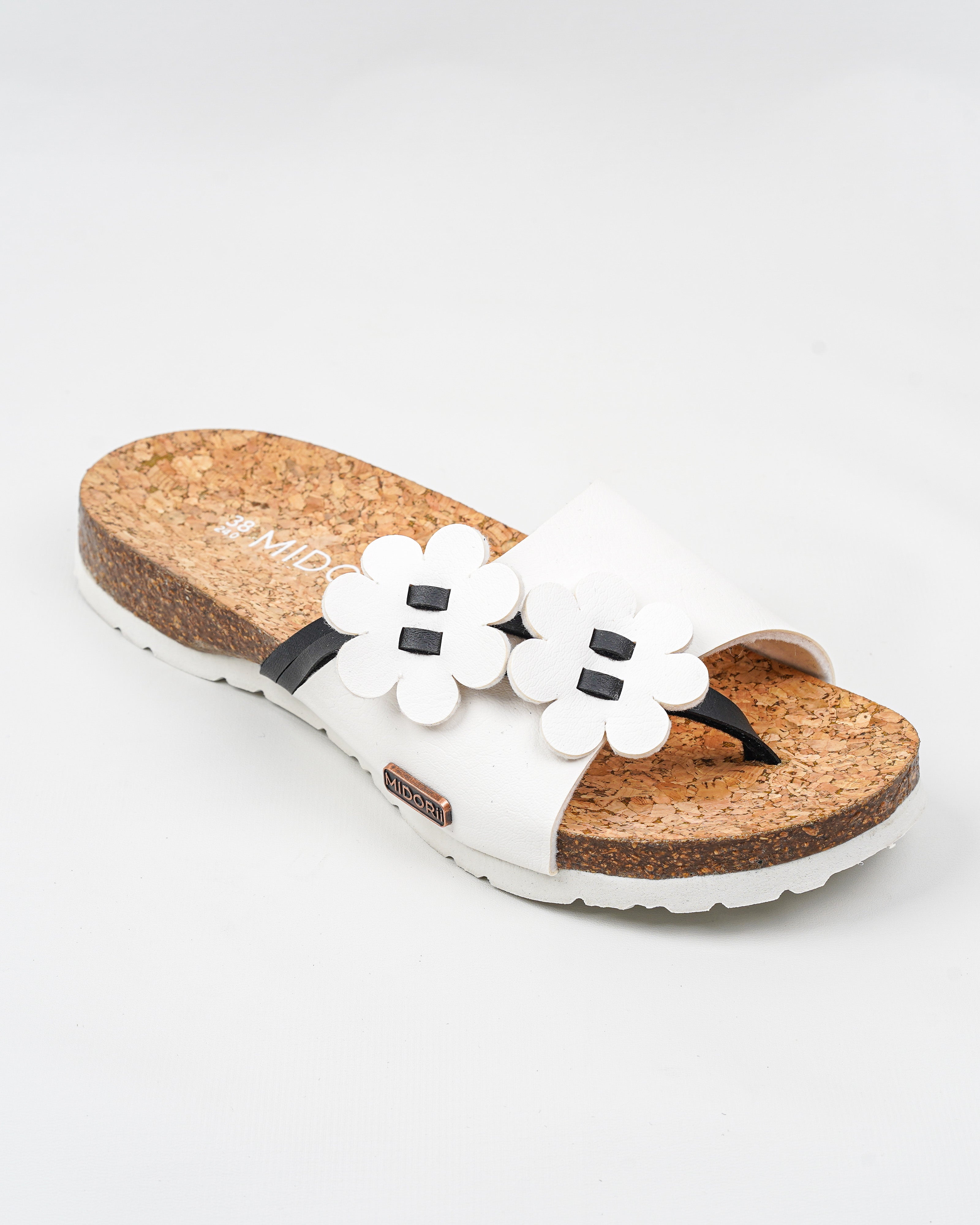 Garden White Slides for Women