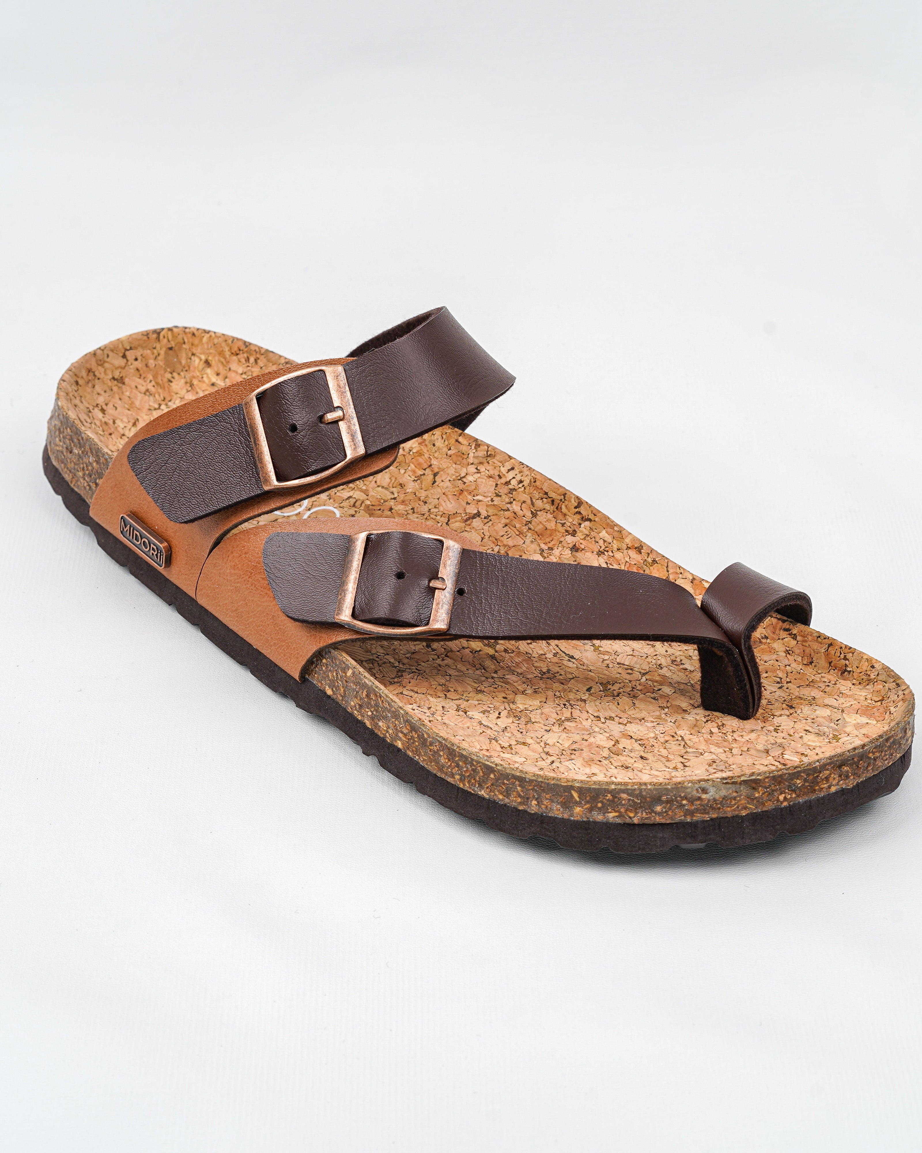 Lewis Dark Multi Brown Slides for Men 