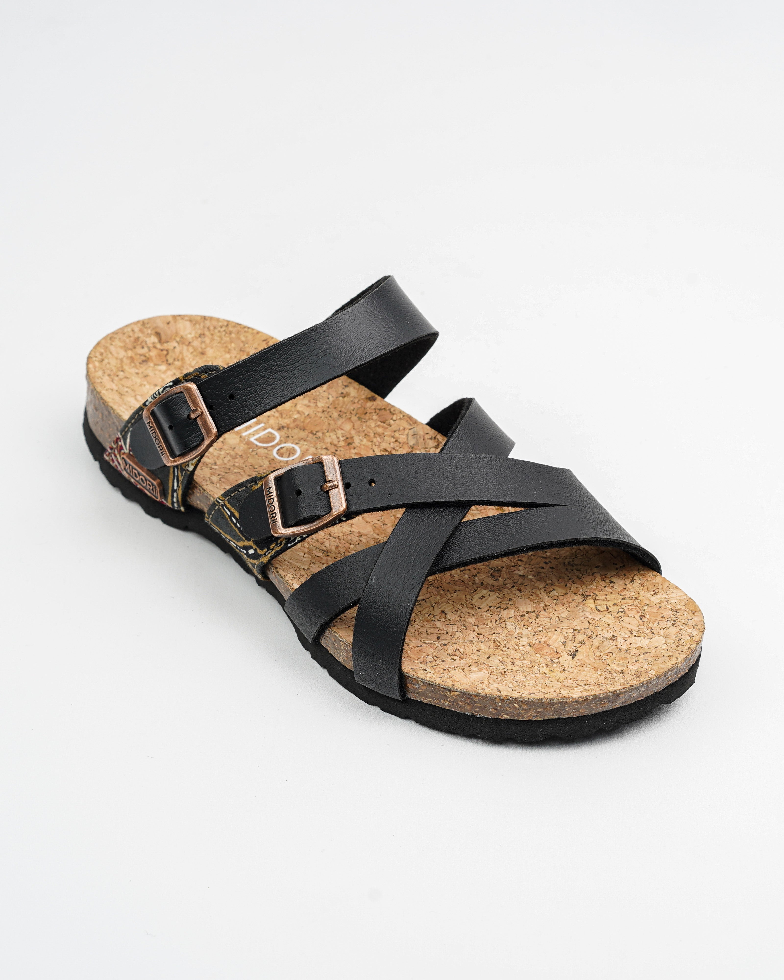 Linosa Black Sandals for Women