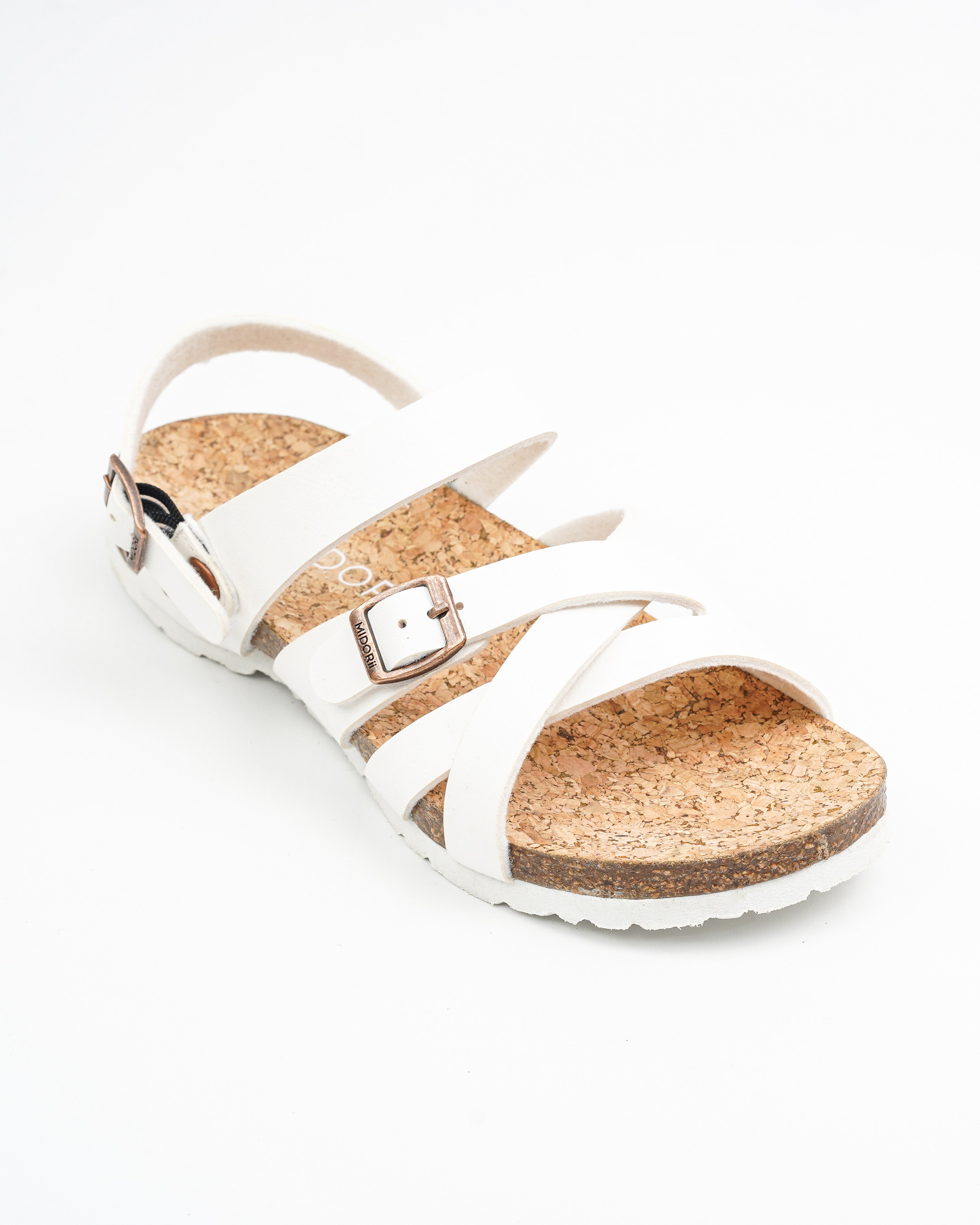 Ulva White Pull-back Sandals